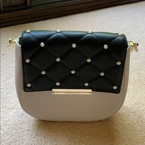 kate spade black white and pink mini bag